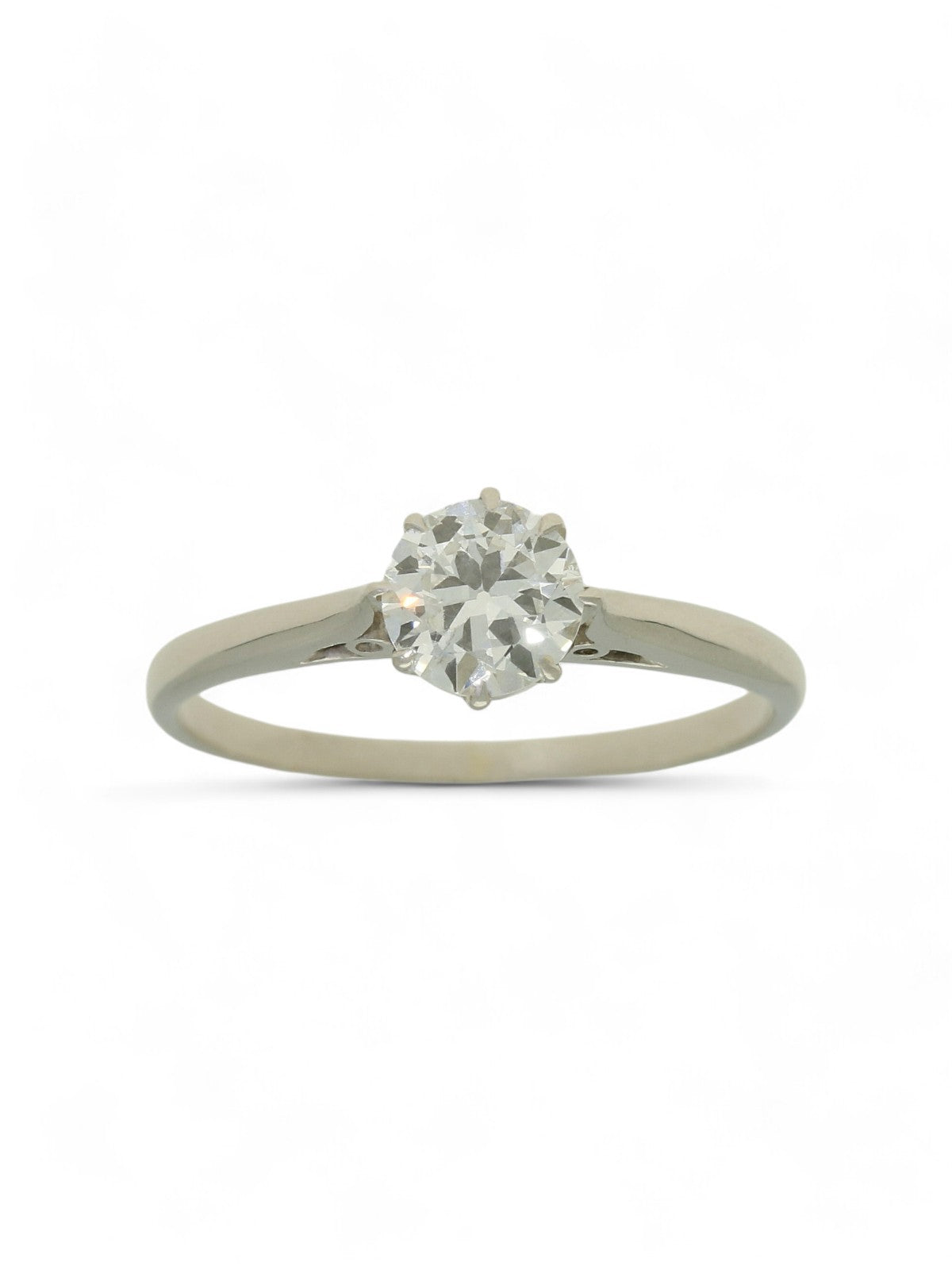 Pre Owned Diamond Round Brilliant Cut Solitaire Ring 0.50ct in Non-Hallmarked White Metal