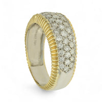 Pre Owned Diamond Round Brilliant Cluster Ring in 18ct Yellow and White Gold