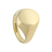 Pre Owned Oval Signet Ring in 9ct Yellow Gold