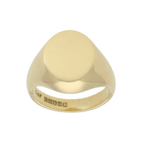 Pre Owned Oval Signet Ring in 9ct Yellow Gold