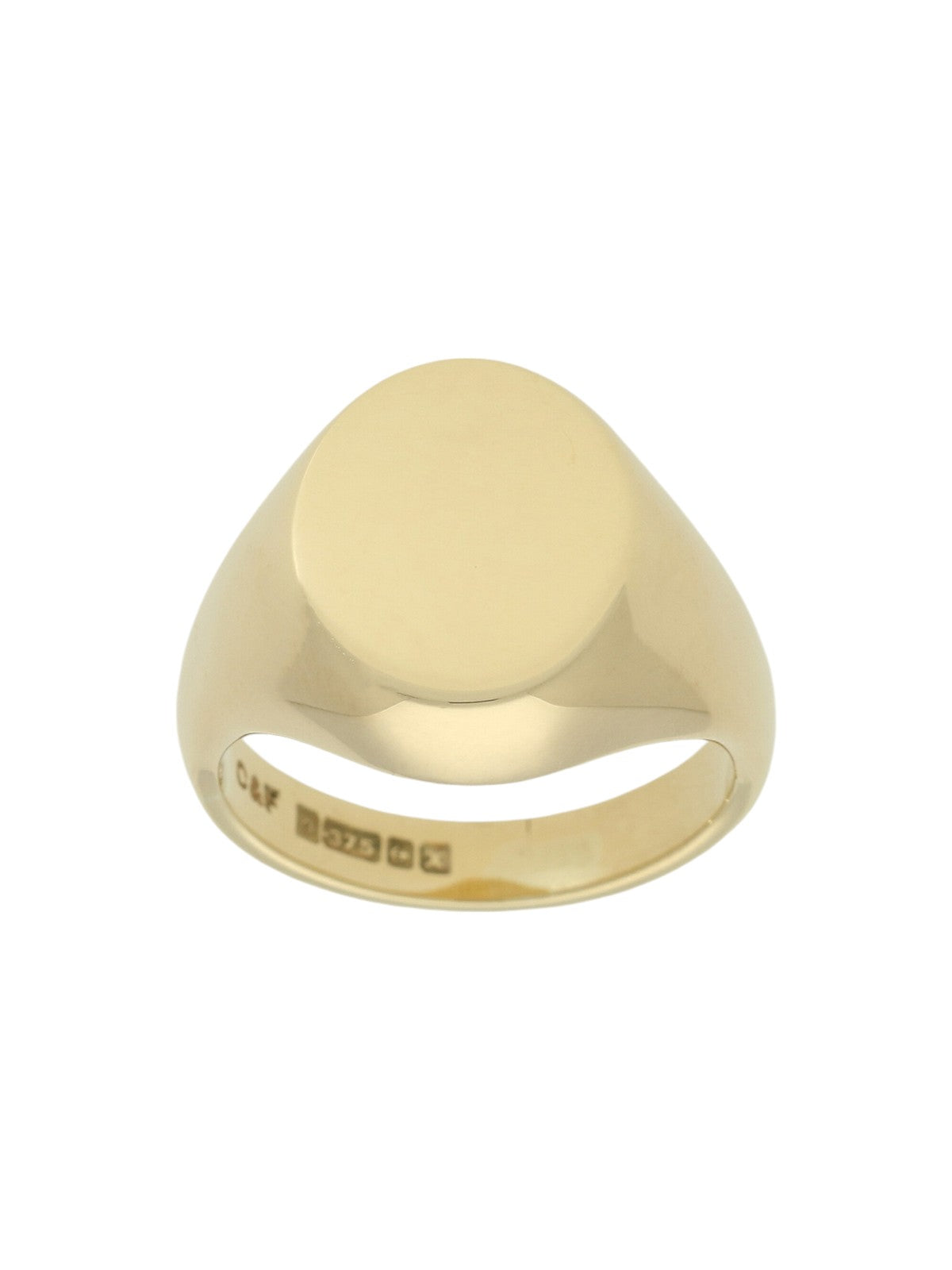 Pre Owned Oval Signet Ring in 9ct Yellow Gold