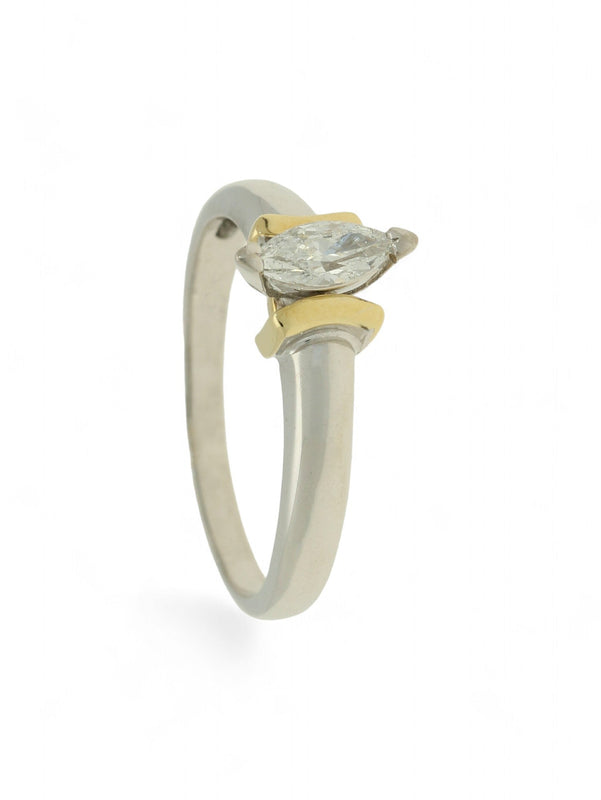 Pre Owned Diamond Solitaire 0.40ct Ring in 18ct Yellow and White Gold