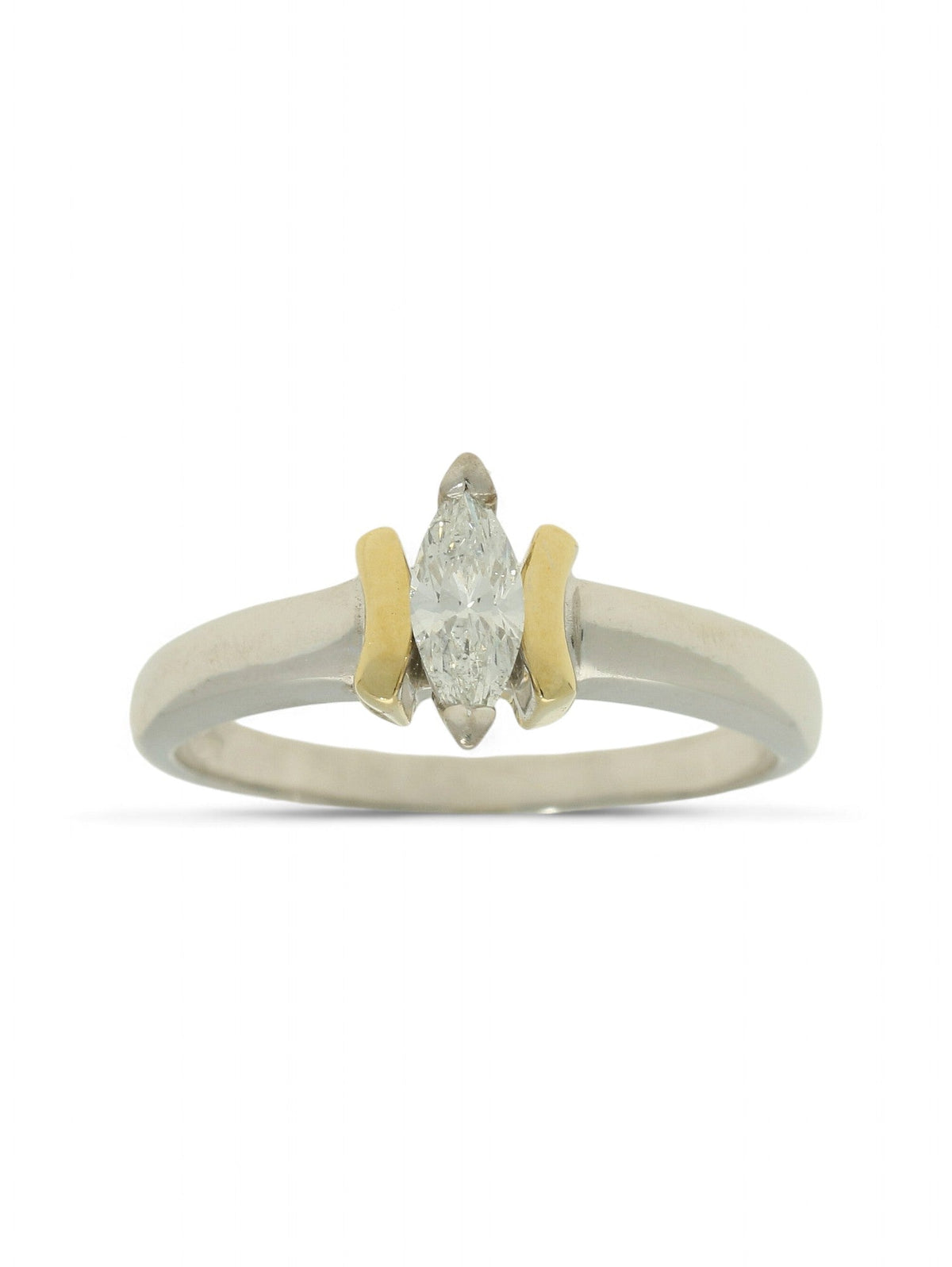 Pre Owned Diamond Solitaire 0.40ct Ring in 18ct Yellow and White Gold