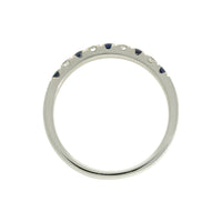 Pre Owned Sapphire & Diamond Half Eternity Ring in 18ct White Gold