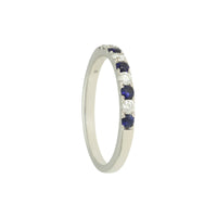 Pre Owned Sapphire & Diamond Half Eternity Ring in 18ct White Gold