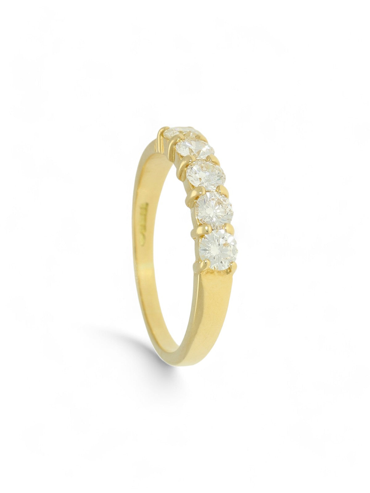 Pre Owned Diamond Five Stone Ring in 18ct Yellow Gold