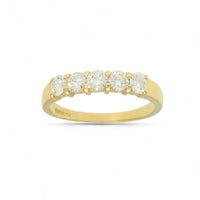 Pre Owned Diamond Five Stone Ring in 18ct Yellow Gold