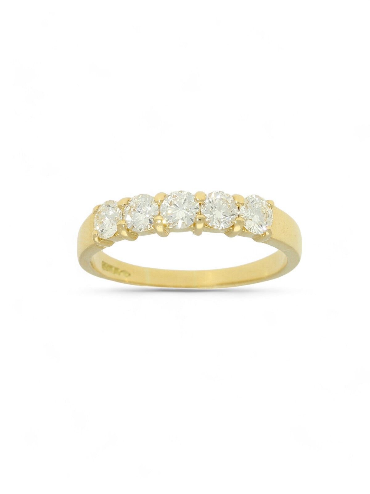 Pre Owned Diamond Five Stone Ring in 18ct Yellow Gold