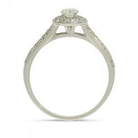 Pre Owned Diamond Halo Ring in 9ct White Gold