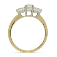 Pre Owned Diamond Three Stone Round Brilliant Cut Diamond Ring in 18ct Yellow and White Gold