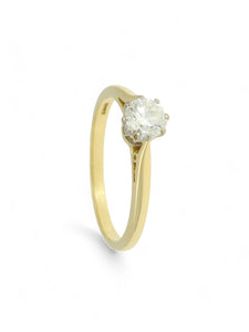 Pre Owned Diamond Solitaire Ring in 18ct Yellow Gold