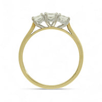 Pre Owned Diamond Three Stone Ring in 18ct Yellow and White Gold