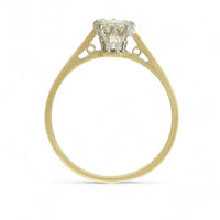 Pre Owned Diamond Solitaire Ring in 18ct yellow Gold and Platinum