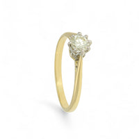 Pre Owned Diamond Solitaire Ring in 18ct yellow Gold and Platinum