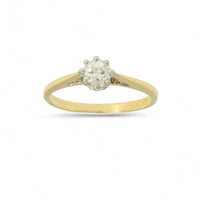 Pre Owned Diamond Solitaire Ring in 18ct yellow Gold and Platinum