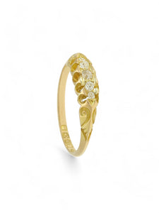 Pre Owned Diamond Five Stone Ring in 18ct Yellow Gold