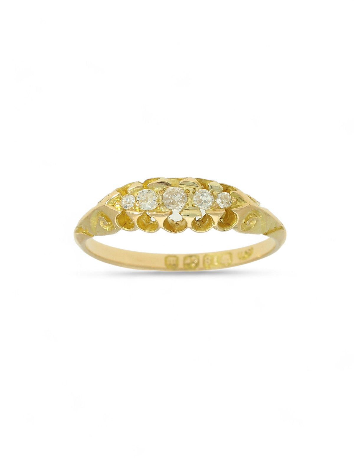 Pre Owned Diamond Five Stone Ring in 18ct Yellow Gold