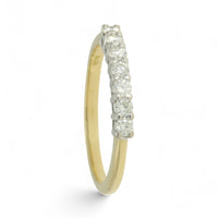 Pre Owned Diamond Seven Stone Half Eternity Ring in 18ct Yellow & White Gold