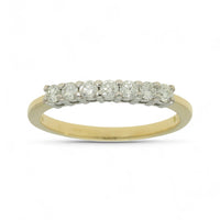 Pre Owned Diamond Seven Stone Half Eternity Ring in 18ct Yellow & White Gold