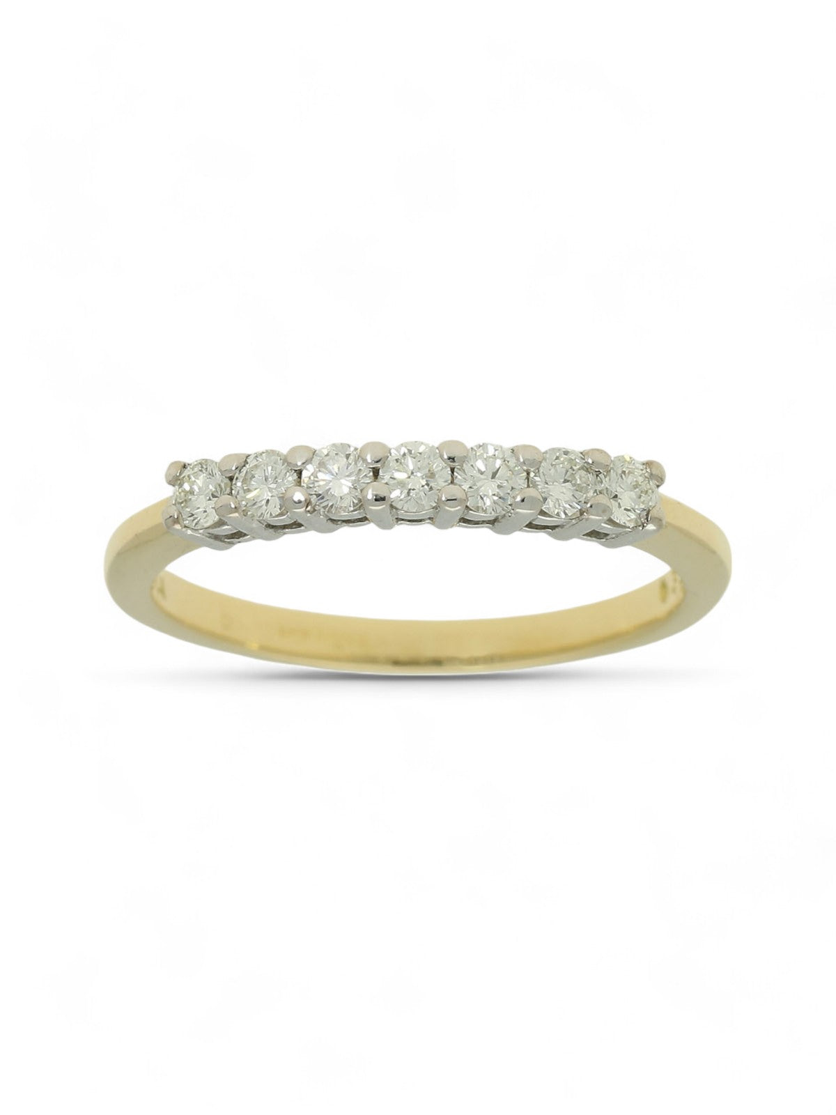 Pre Owned Diamond Seven Stone Half Eternity Ring in 18ct Yellow & White Gold