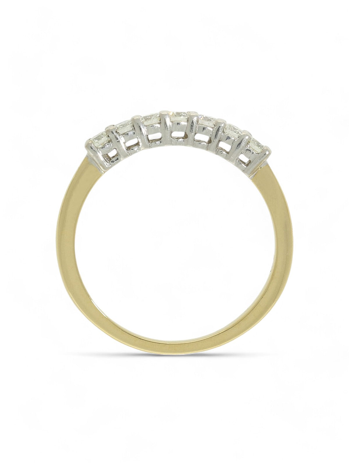 Pre Owned Diamond Seven Stone Half Eternity Ring in 18ct Yellow & White Gold