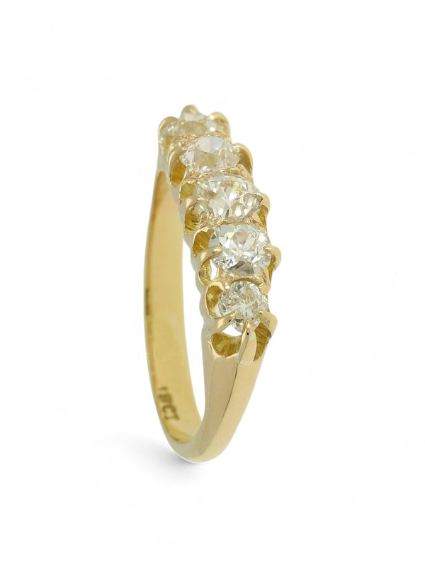 Pre Owned Diamond Five Stone Ring in 18ct Yellow Gold