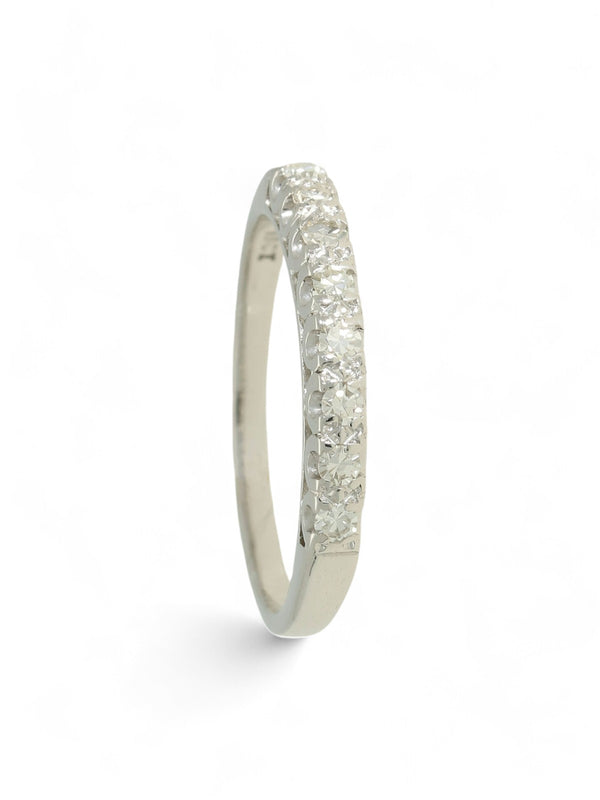 Pre Owned Eight Stone Half Eternity Ring in 18ct White Gold