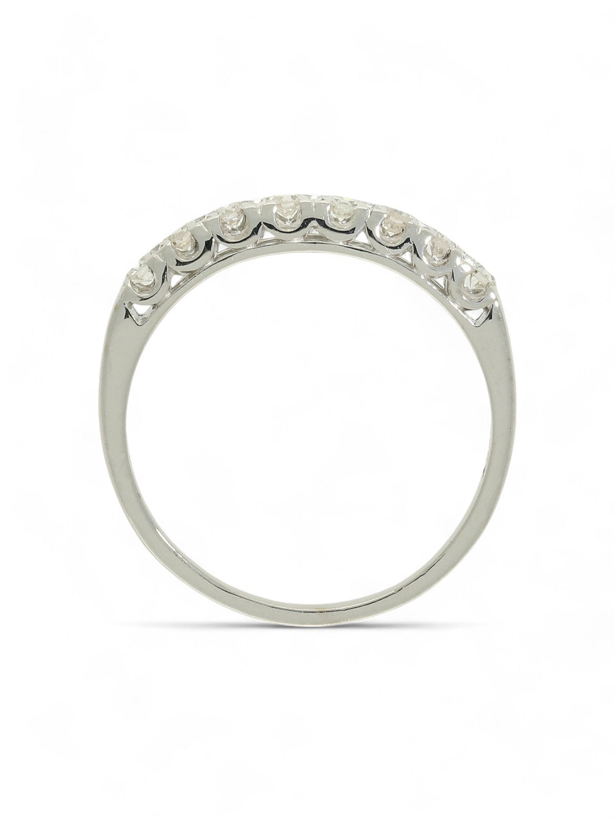 Pre Owned Eight Stone Half Eternity Ring in 18ct White Gold