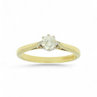 Pre Owned Diamond Solitaire Ring in 18ct Yellow Gold