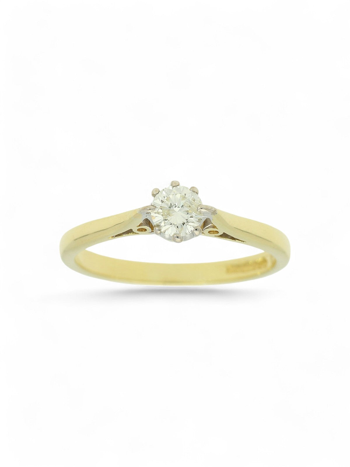 Pre Owned Diamond Solitaire Ring in 18ct Yellow Gold