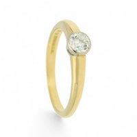 Pre Owned Diamond Solitaire Ring in 18ct Yellow & White Gold