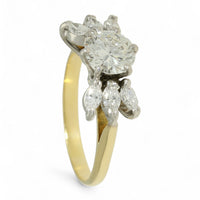 Pre Owned Diamond Trefoil Ring 1.48ct in 18ct Yellow & White Gold