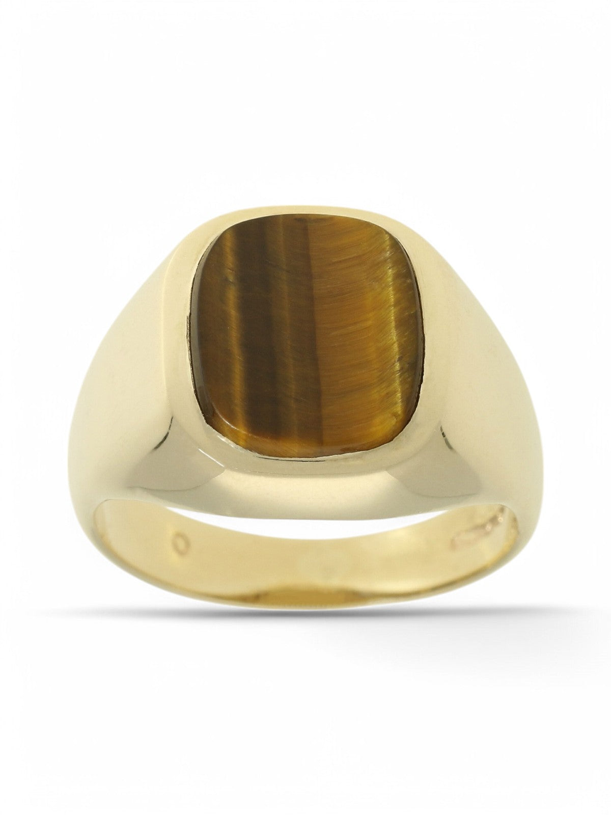 Pre Owned Tiger's Eye Signet Ring in 9ct Yellow Gold