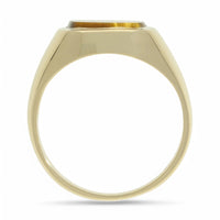 Pre Owned Tiger's Eye Signet Ring in 9ct Yellow Gold