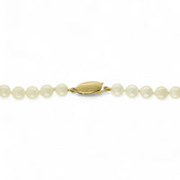 Pre Owned Uniformed Pearl Single Row Necklace with 9ct Yellow Gold Clasp