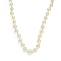 Pre Owned Cultured Pearl Single Row Necklace with 9ct Yellow Gold Clasp