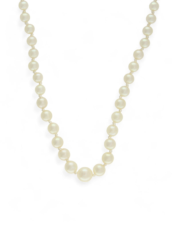 Pre Owned Cultured Pearl Single Row Necklace with 9ct Yellow Gold Clasp