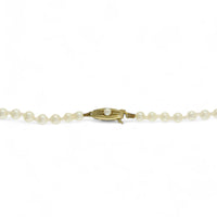 Pre Owned Cultured Pearl Single Row Necklace with 9ct Yellow Gold Clasp