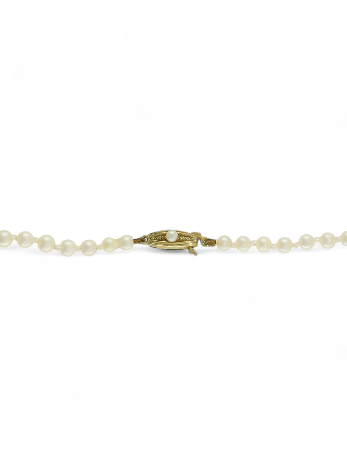 Pre Owned Cultured Pearl Single Row Necklace with 9ct Yellow Gold Clasp