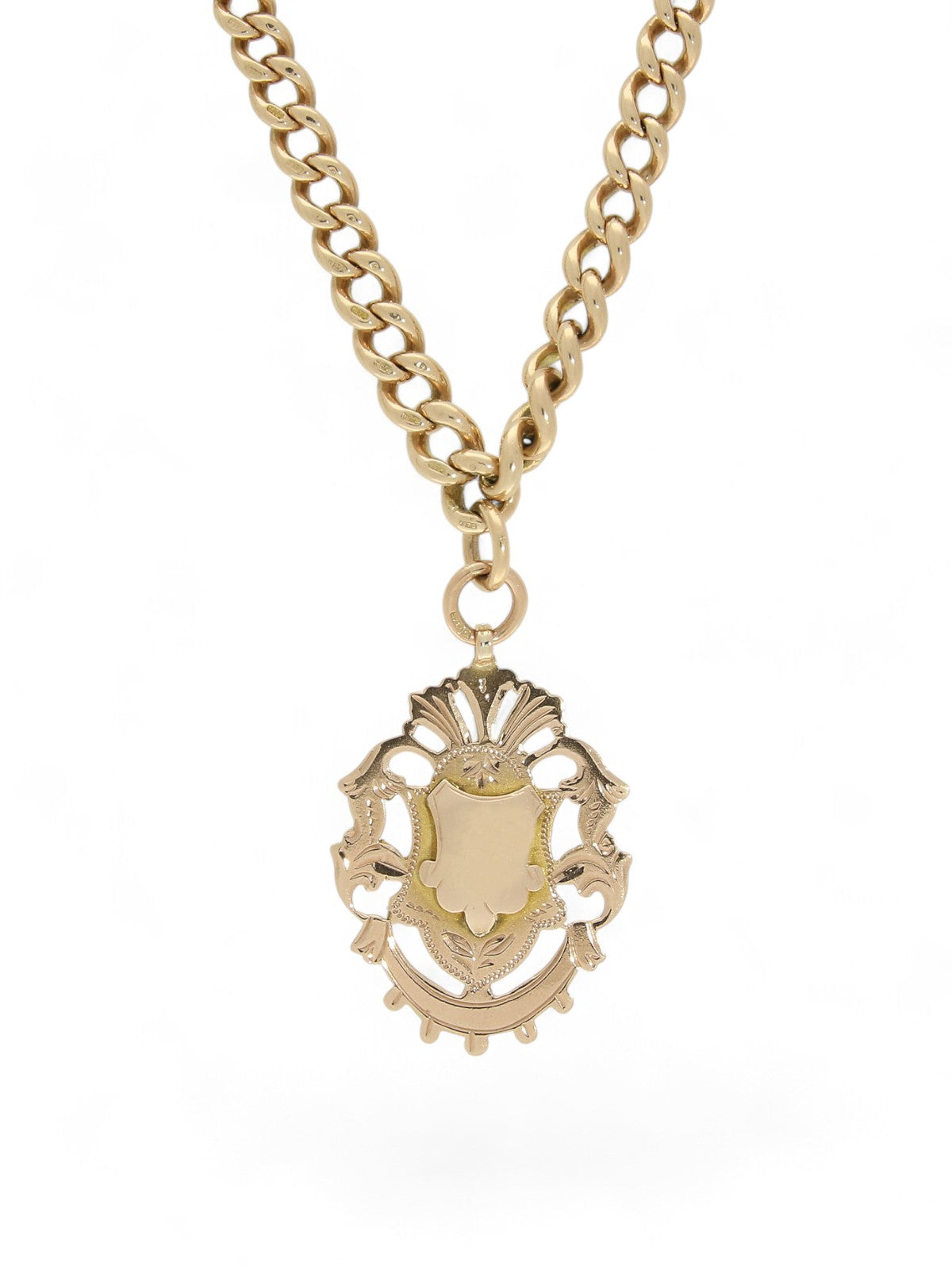 Pre Owned Emblem Pendant in 9ct Yellow & Rose Gold