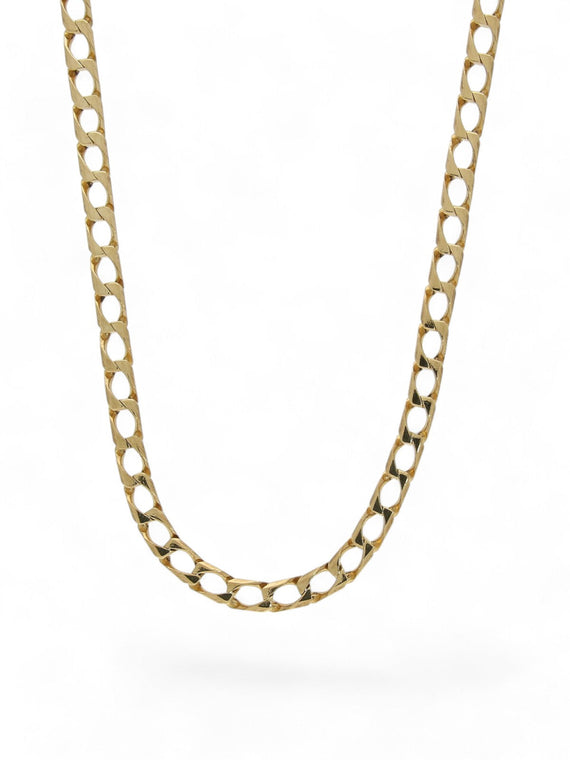 Pre Owned Square Curb Chain in 9ct Yellow Gold