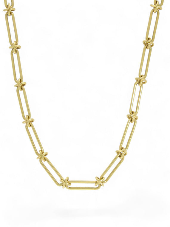 Pre Owned Paperclip Link Chain in 18ct Yellow Gold