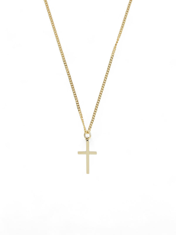 Pre Owned Cross Pendant Necklace in 9ct Yellow Gold