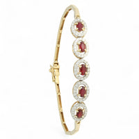 Pre Owned Ruby & Diamond Bracelet in 14ct Yellow Gold