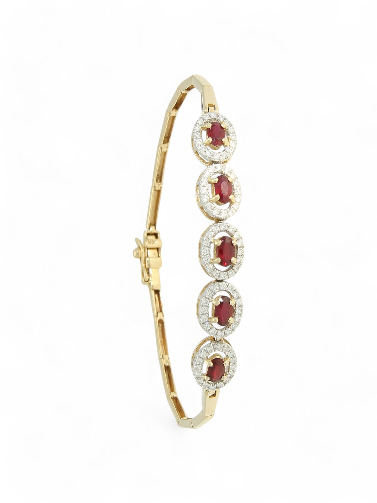 Pre Owned Ruby & Diamond Bracelet in 14ct Yellow Gold