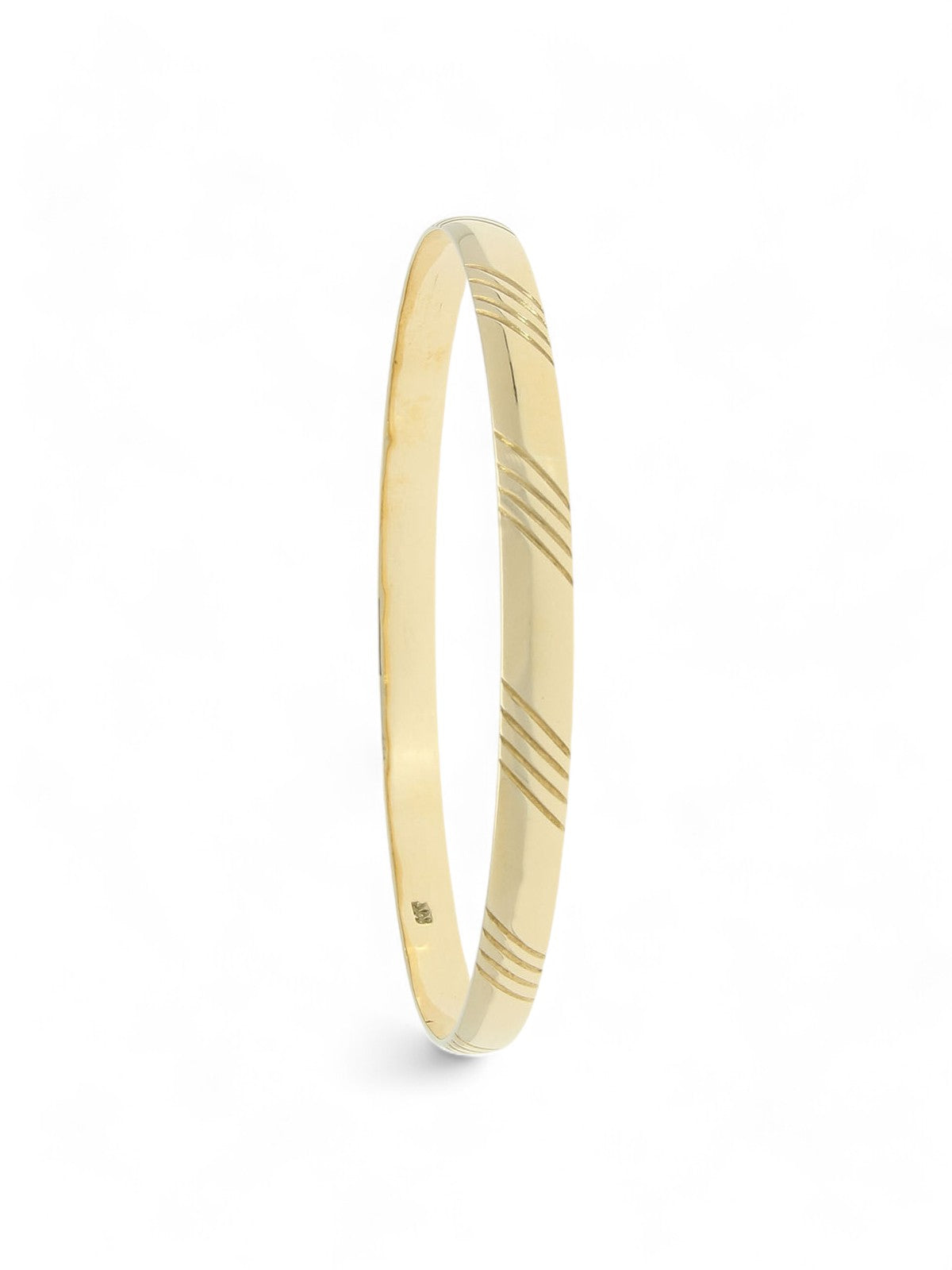 Pre Owned Patterned Bangle in 9ct Yellow Gold