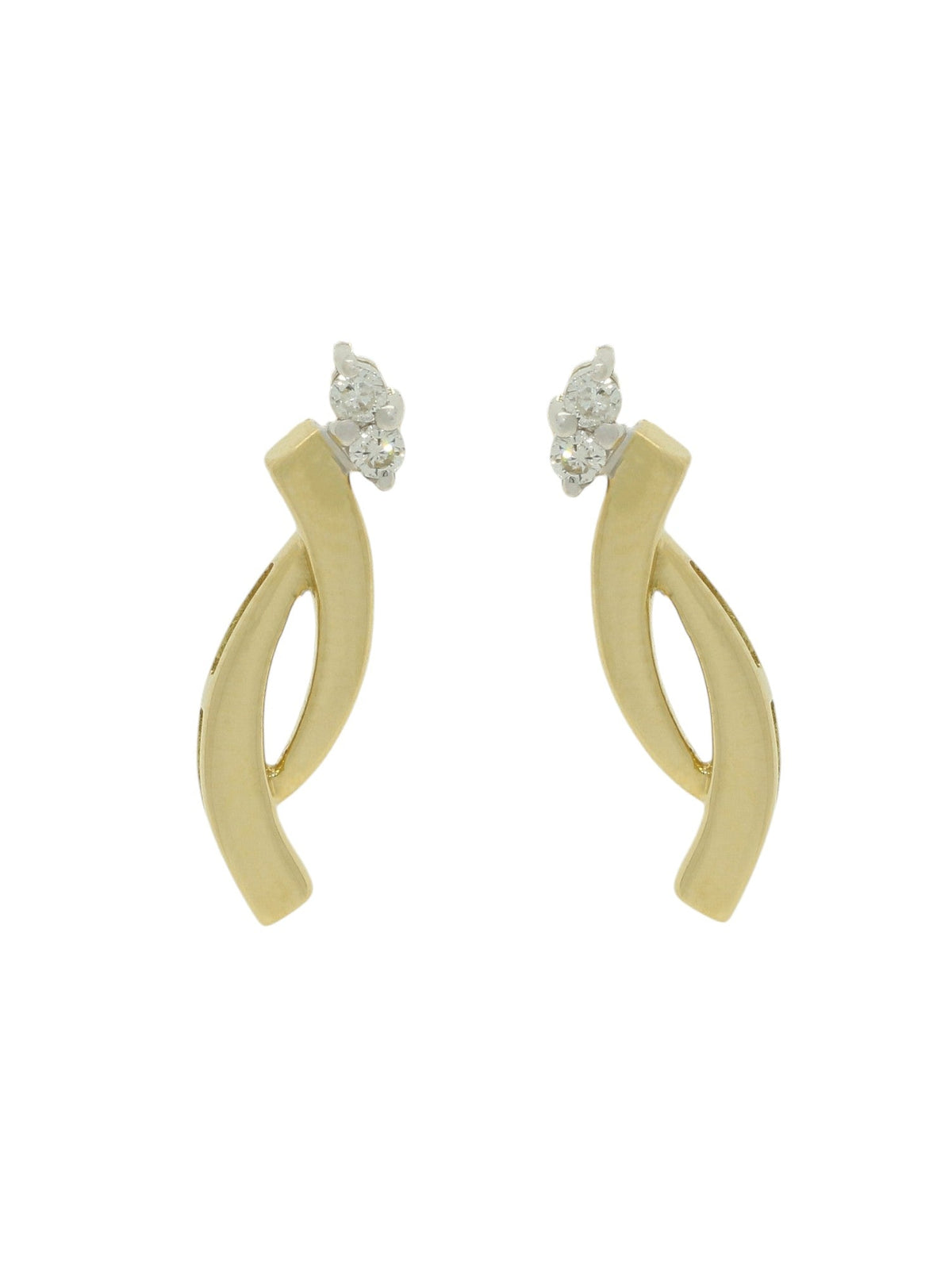 Pre Owned Diamond Drop Earrings in 18ct Yellow & White Gold