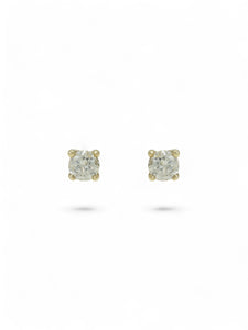 Pre Owned Diamond Round Brilliant Single Stone Stud Earrings 0.15ct in 9ct Yellow Gold