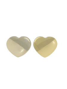 Pre Owned Heart Stud Earrings in 18ct Yellow & White Gold