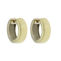 Pre Owned Huggie Hoop Earrings in 9ct Yellow & White Gold